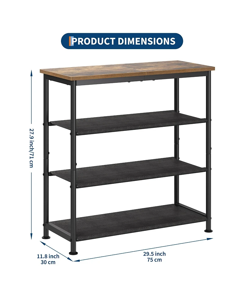 Homfan Slim Shoe Rack with Metal Frame and Fabric Shelves, Adjustable Shoe Storage Organizer for Entryway, Bedroom