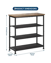 Homfan Slim Shoe Rack with Metal Frame and Fabric Shelves, Adjustable Shoe Storage Organizer for Entryway, Bedroom