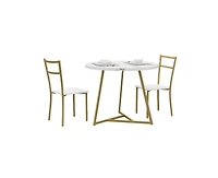 gaomon 3-Piece Round 2-Person Space-Saving Dining Table Set