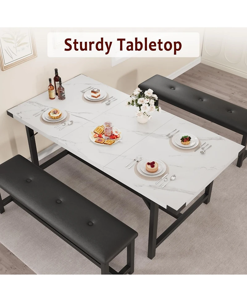 gaomon 4-6 Person 63" Extendable Wooden Dining Table