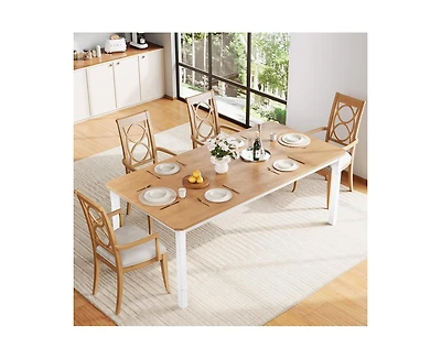 gaomon Industrial 6-8 Person Dining Table with Metal Legs