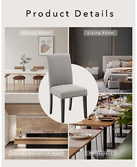 gaomon Upholstered Dining Chairs Set of 2 with Nailhead Trim, Padded Seat and Solid Wood Legs