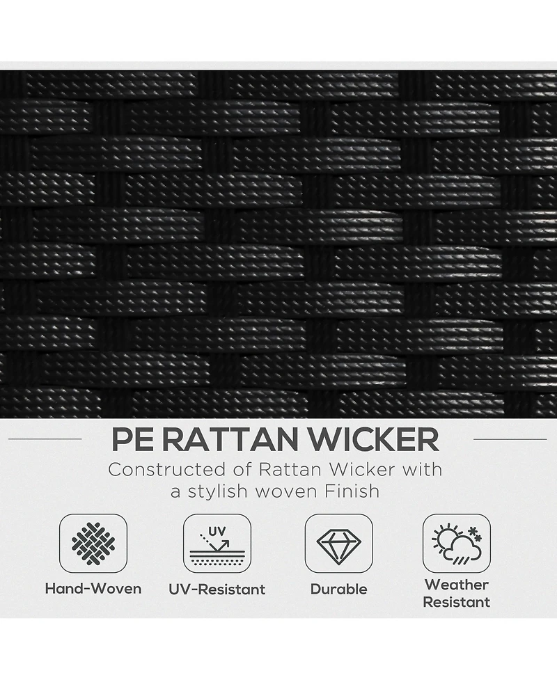 Outsunny 3-Piece Wicker Patio Furniture Sets, Rattan Conversation Sets, Sectional sofa set with Cushioned Lounge Chaise for Garden Poolside or Porch L