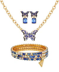 Guess 3-Pc. Gold-Tone Necklace, Bracelet & Stud Earrings Set