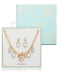 Guess 2-Pc. Gold-Tone Crystal Stone Accent Necklace and Earrings Set