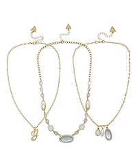 Guess 3-Pc. Gold-Tone Multi-Layer Necklace Set