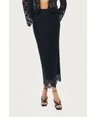 Nocturne Women's Lace Midi Skirt