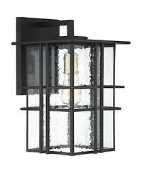 Possini Euro Design Arley Modern Industrial Outdoor Wall Light Fixtures Set of 2 Seedy Glass for Post Exterior Barn Deck House