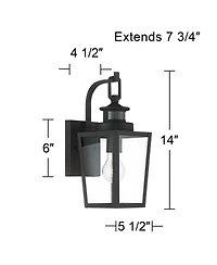 Possini Euro Design Ackerly Modern Outdoor Wall Light Fixtures Set of 2 Dusk to Dawn Motion Sensor Clear Glass for Post Exterior
