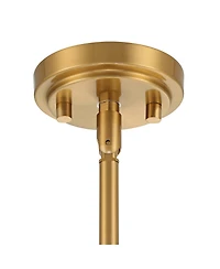 Possini Euro Design Zachary Warm Gold Mini Pendant Light Wide Modern White Glass Fixture for Dining Room House Kitchen Island