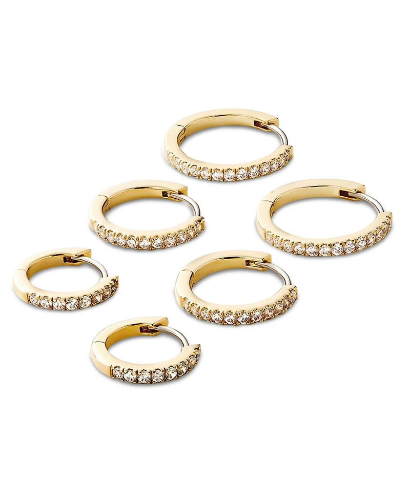Ana Luisa Pave Huggie Hoops Earrings