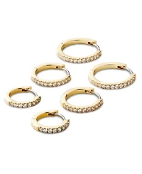 Ana Luisa Pave Huggie Hoops Earrings