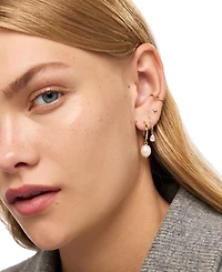 Ana Luisa Frida Medium Gold-Plated Mother of Pearl Hoop Earrings