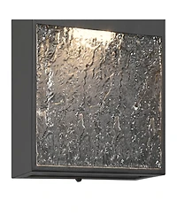 Possini Euro Design Sofia High Modern Outdoor Wall Light Fixture Mount Porch House Led Bulb Hammered Glass Shade