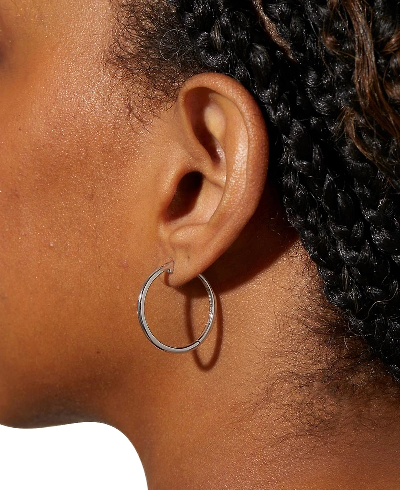 Ana Luisa Lo Medium Silver Slim Endless Hoop Earrings