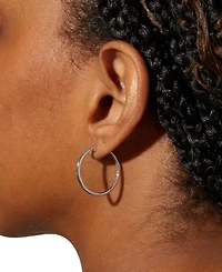 Ana Luisa Lo Medium Silver Slim Endless Hoop Earrings