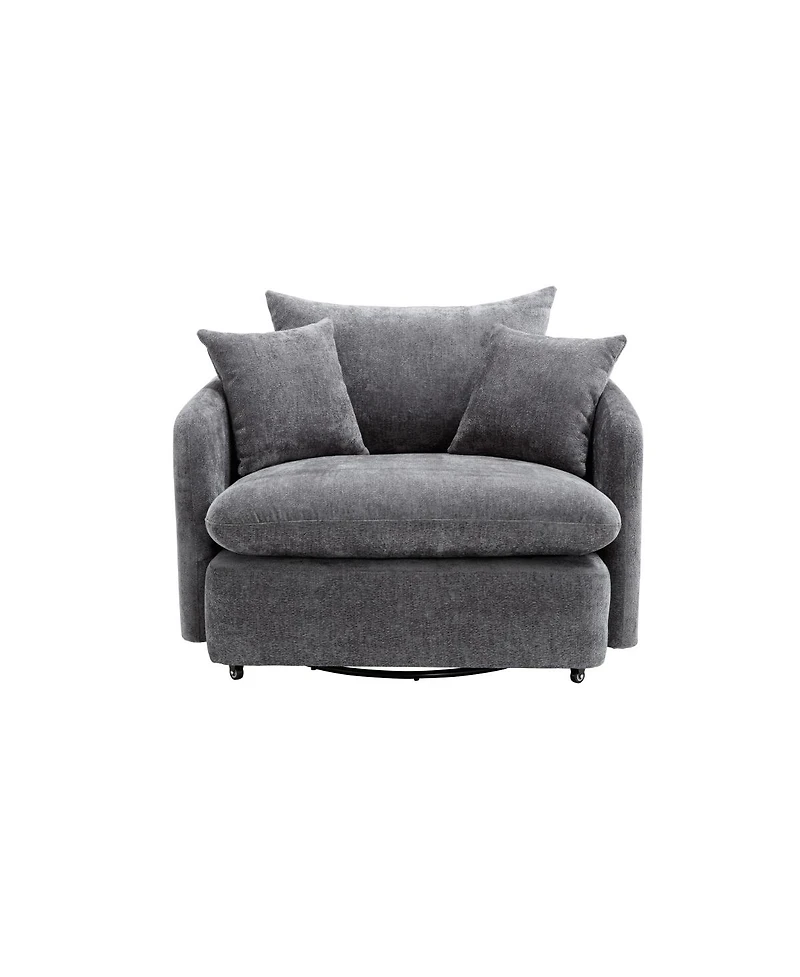 Streamdale Furniture Swivel Sofa Armchair with 3 Pillows.