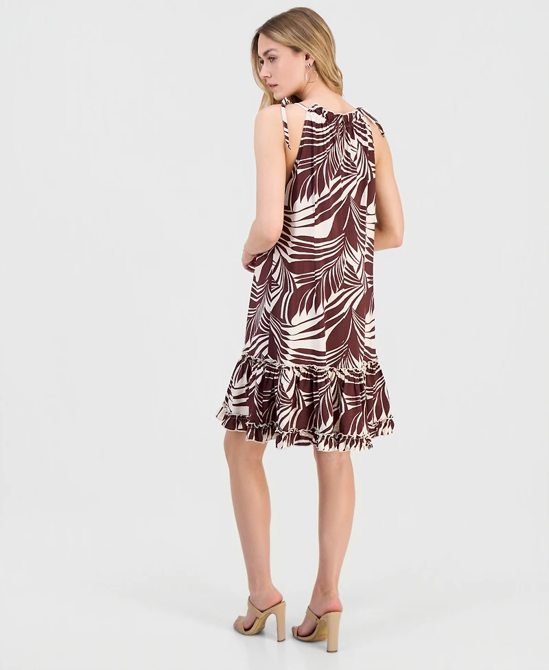 Robbie Bee Women's Printed Halter A-Line Dress