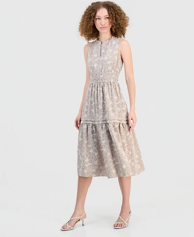 Robbie Bee Women's Sleeveless Elastic-Waist Midi Dress