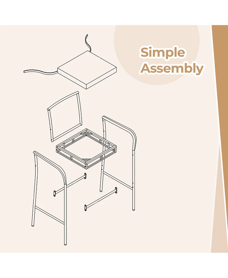 Gymax Set of 2 Rattan Patio Bar Stools Outdoor Bar Height Chairs w/ Cushions