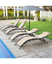 Slickblue Patio Chaise Lounges Set of 2 Outdoor Recliner with 5-Position
