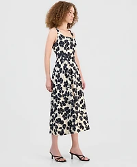 Robbie Bee Women's Square-Neck Sleeveless Midi Dress