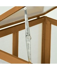 Outsunny Fir Wood Garden Planter house w/ Panels, Shelves,