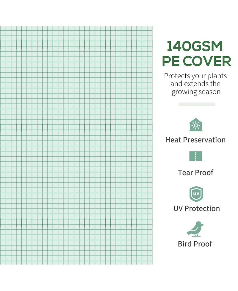 Outsunny Tunnel house w/ Mesh Door & Roll-up Sidewalls Hot House