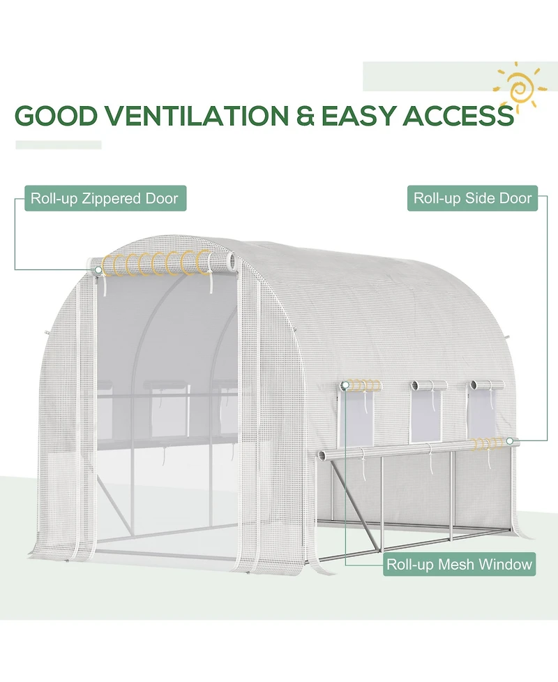 Outsunny 9.7' x 6.5' x 6.5' Walk-in Tunnel house with Mesh Door