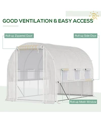 Outsunny 9.7' x 6.5' x 6.5' Walk-in Tunnel house with Mesh Door