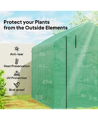 Outsunny Walk-in house, 18 Shelves, 95.25" x 70.75" x 82.75",