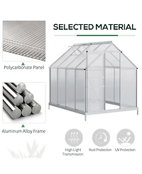 Outsunny 8' x 6' x 6.5' Large Polycarbonate Walk-in house,