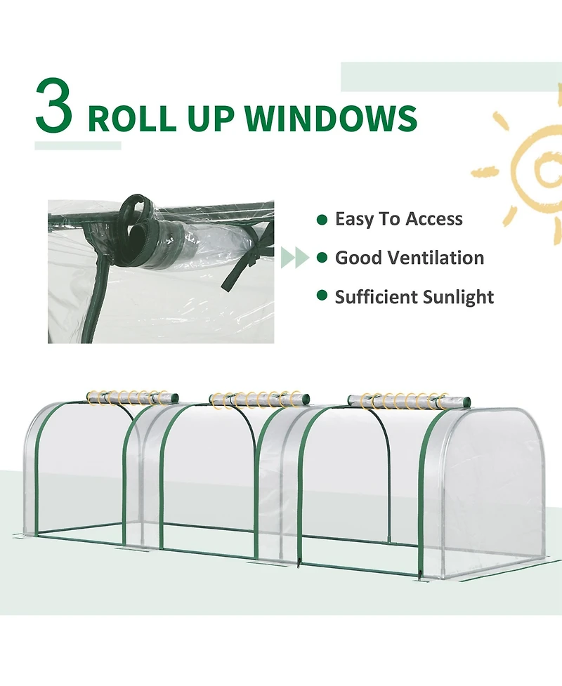 Outsunny Portable Tunneled house with Zippe Doors