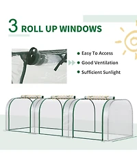 Outsunny Portable Tunneled house with Zippe Doors