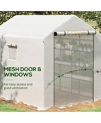 Outsunny 8' x 6' x 7' Portable Walk-in house with Shelf,