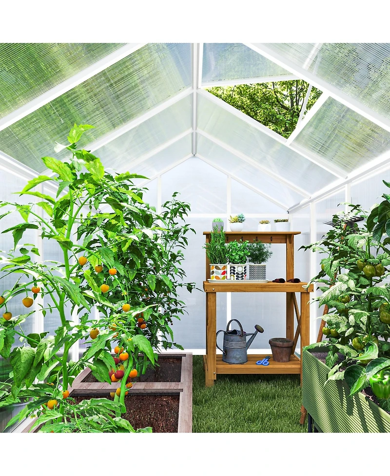 Outsunny 10' x 6' Portable Outdoor Walk-In Garden house w/ Roof Vent