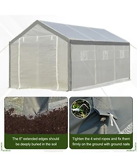 Outsunny Walk-in house with Windows Roll Up Door 20' x 10' x 9',