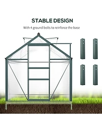 Outsunny 6' x 10' x 7' Large Polycarbonate Walk-in house,