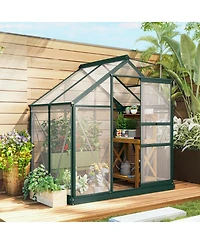 Outsunny 6' x 4' x 7' Large Polycarbonate Walk-in house,
