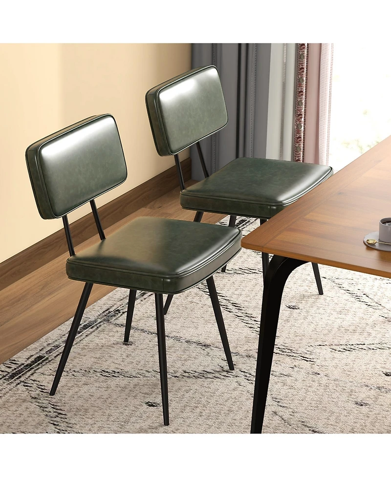 Gouun Upholstered Dining Chairs Set of 2 with Padded Backrest and Metal Legs