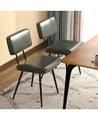 Gouun Upholstered Dining Chairs Set of 2 with Padded Backrest and Metal Legs