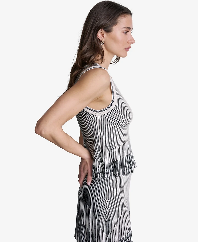 Bcbg Women's Striped Sleeveless Viscose Tank Top