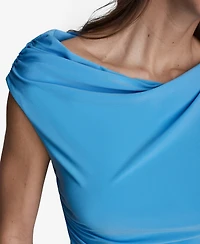 Bcbg Women's Sleeveless Ruched Boat Neck Top