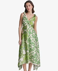 Bcbg Women's Printed V-Neck Polyester Hem Dress