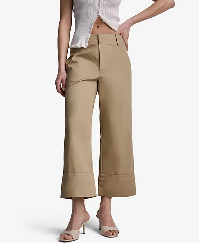 Bcbg Women's Cuffed Wide-Leg Cropped Pants