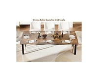 gaomon 6-8 Person Modern Wooden Dining Table with Wave Edge