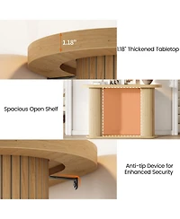 homfan Fluted Console Table – 42.5" Narrow Entryway Sofa Table with Storage Shelf, Elegant Wood-Look Finish, for Living Room, Hallway, Foyer