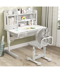 Gouun Height-Adjustable Kids Study Chair with Double Backrest Support