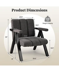 Gouun Oversized Tufted Accent Chair with Metal Frame and Padded Armrests