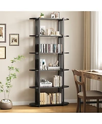 gaomon 6-Tier Industrial Wooden Bookshelf